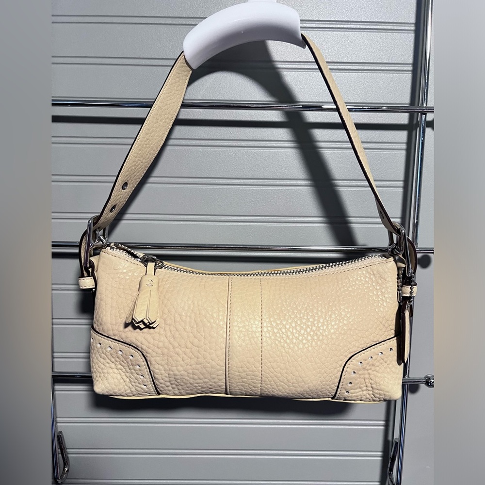 Coach Y2K Kili Hamilton Ivory Pebbled Leather Small Shoulder Bag PRISTINE EUC